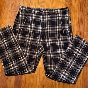 Zara Slim Plaid Dress Pants
